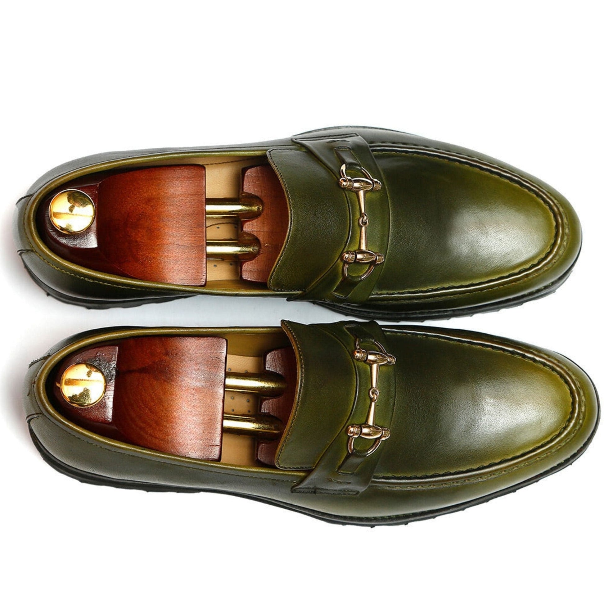 noirtide Hand-Made Custom Men's Green Calf Leather Chunky Loafer