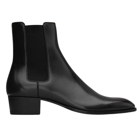 noirtide Handmade Bespoke Black Leather Chelsea Boots For Men