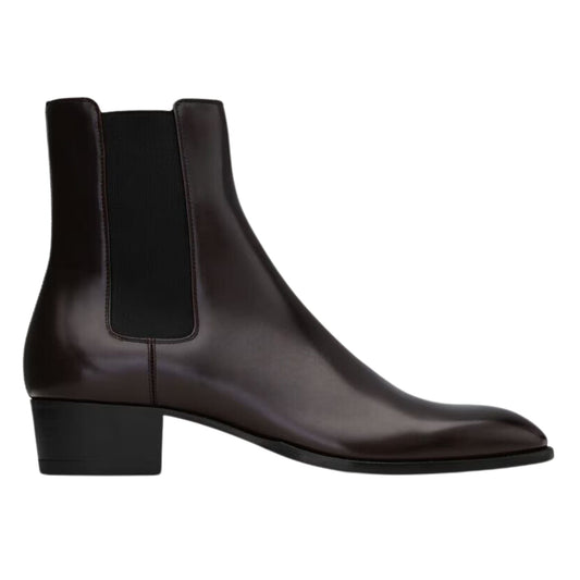 noirtide Handmade Bespoke Burgdundy Leather Chelsea Boots For Men