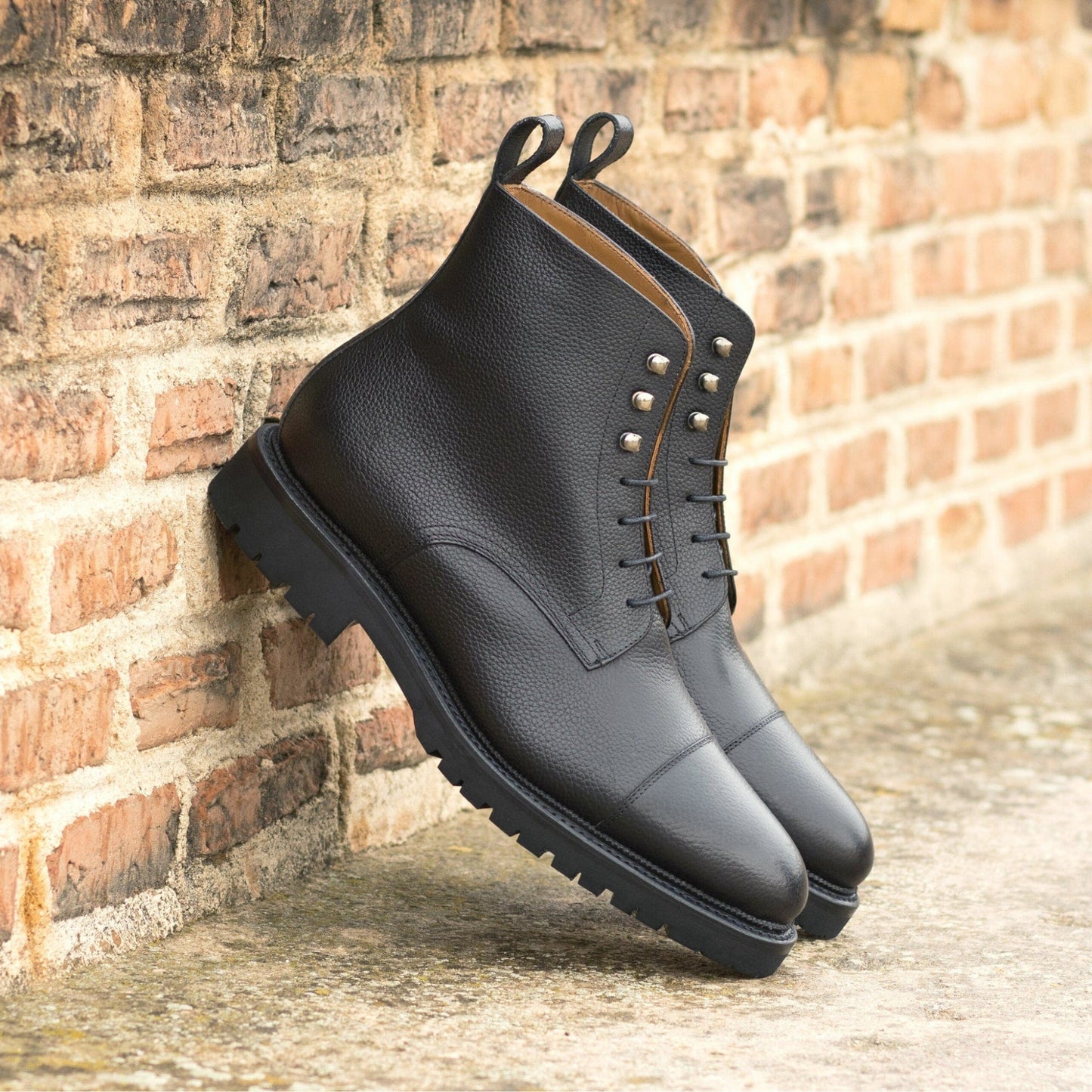 noirtide Handmade Custom Black Calf Leather Boots For Men