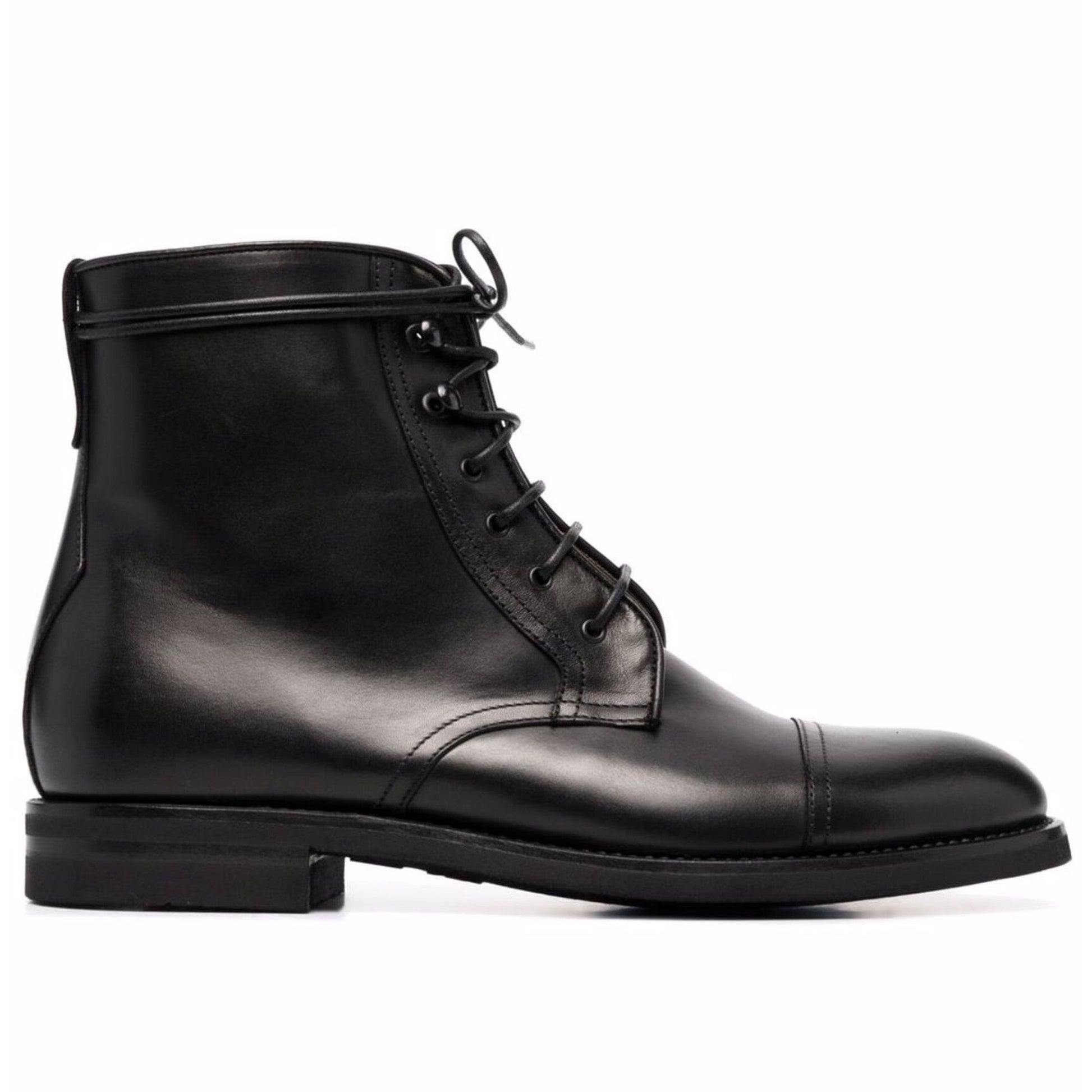 noirtide Handmade Custom Black Calf Leather Boots For Men