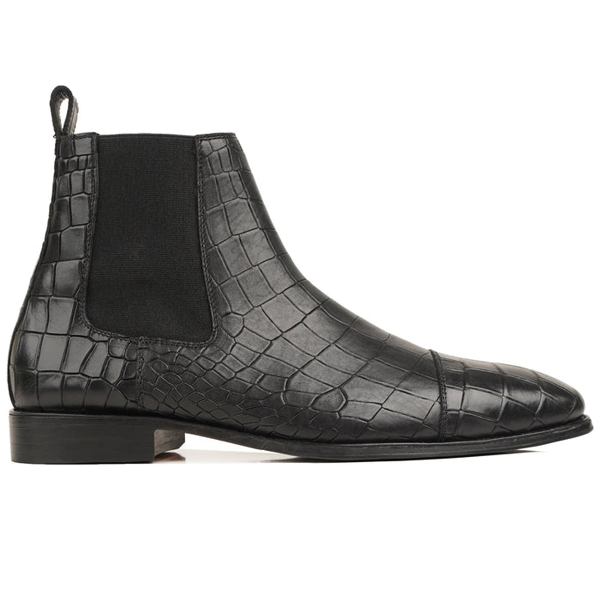 noirtide Handmade Custom Crocodile Leather Chelsea Boots For Men