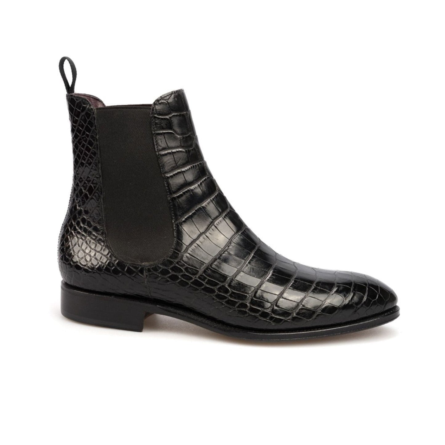 noirtide Handmade Custom Crocodile Pattern Leather Chelsea Boots For Men