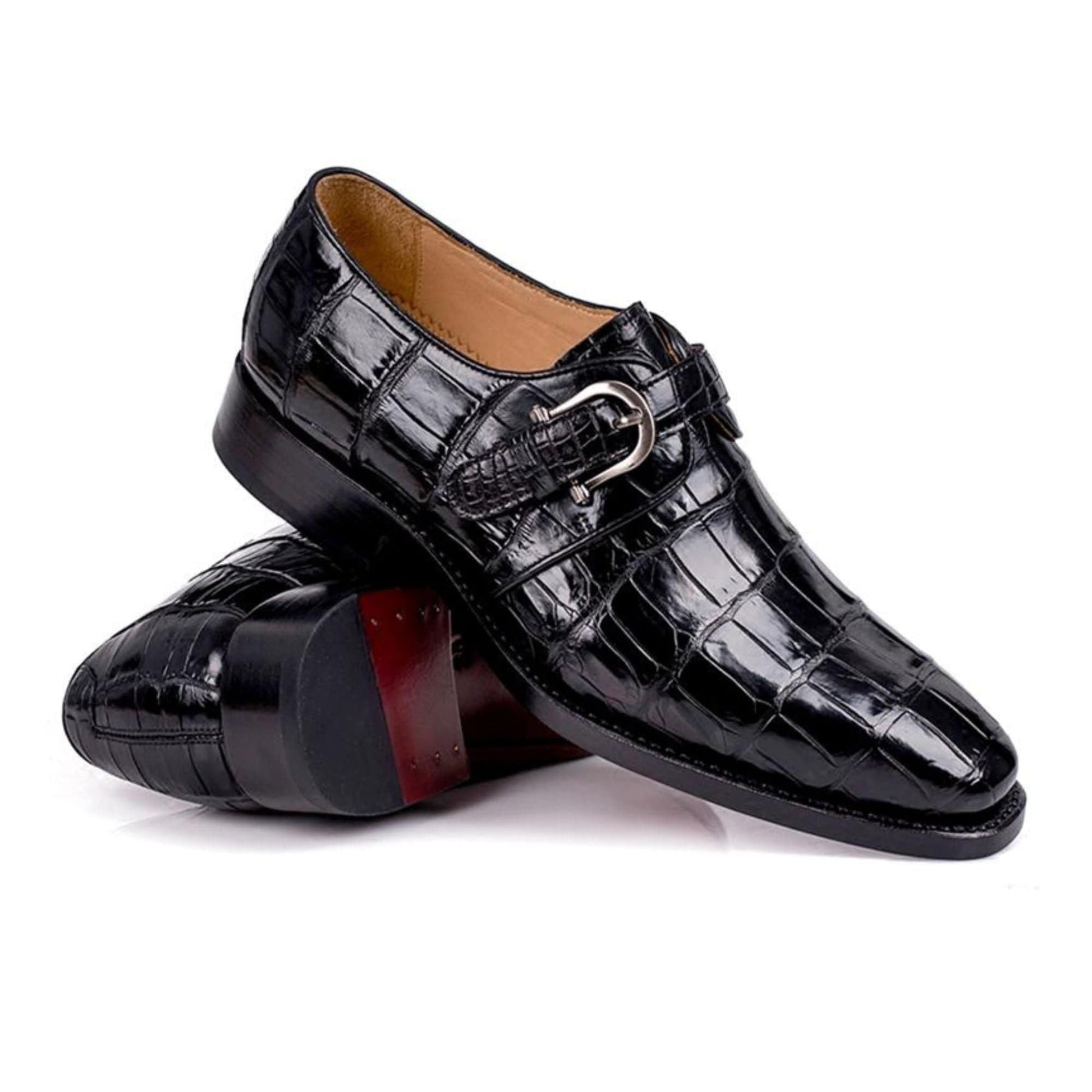 noirtide Handmade, Custom Crocodile Pattern Leather Loafer