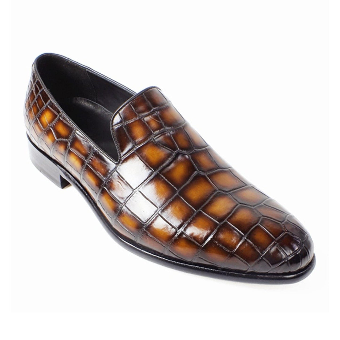 noirtide Handmade, Custom Crocodile Pattern Leather Loafer