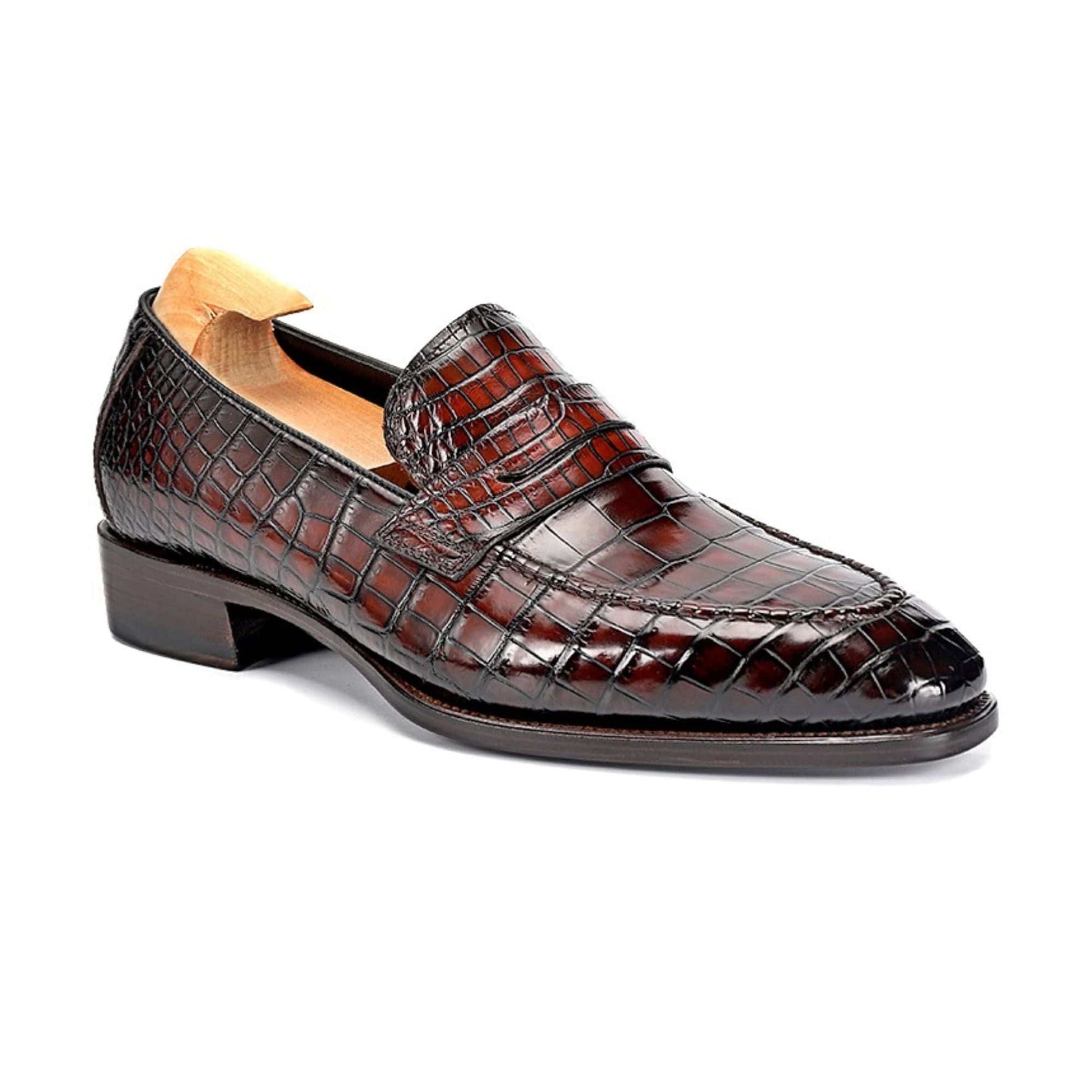 noirtide Handmade, Custom Crocodile Pattern Leather Loafer