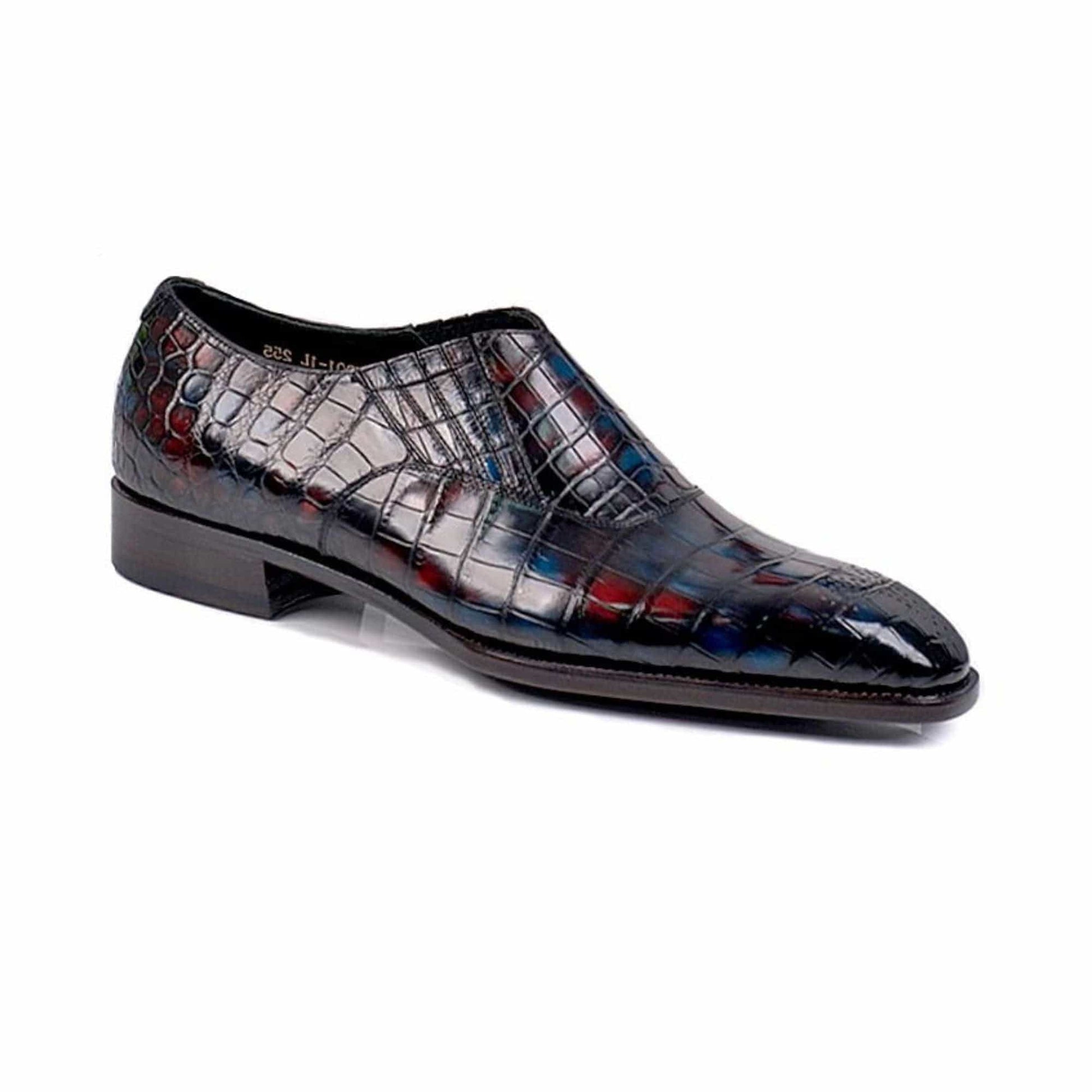 noirtide Handmade, Custom Crocodile Pattern Leather Loafer