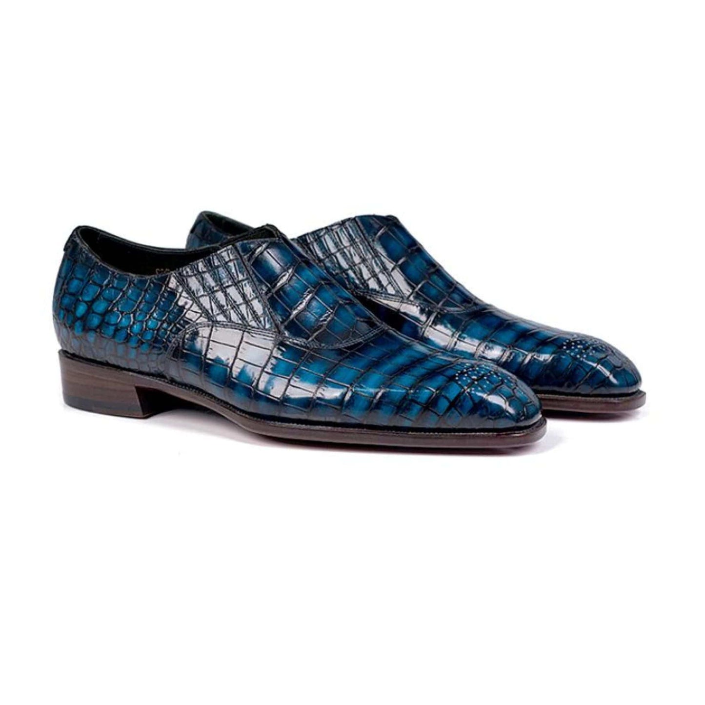 noirtide Handmade, Custom Crocodile Pattern Leather Loafer