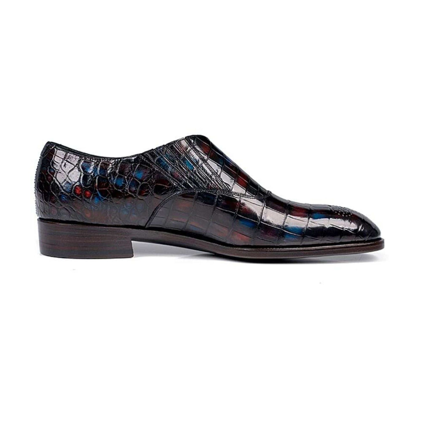 noirtide Handmade, Custom Crocodile Pattern Leather Loafer