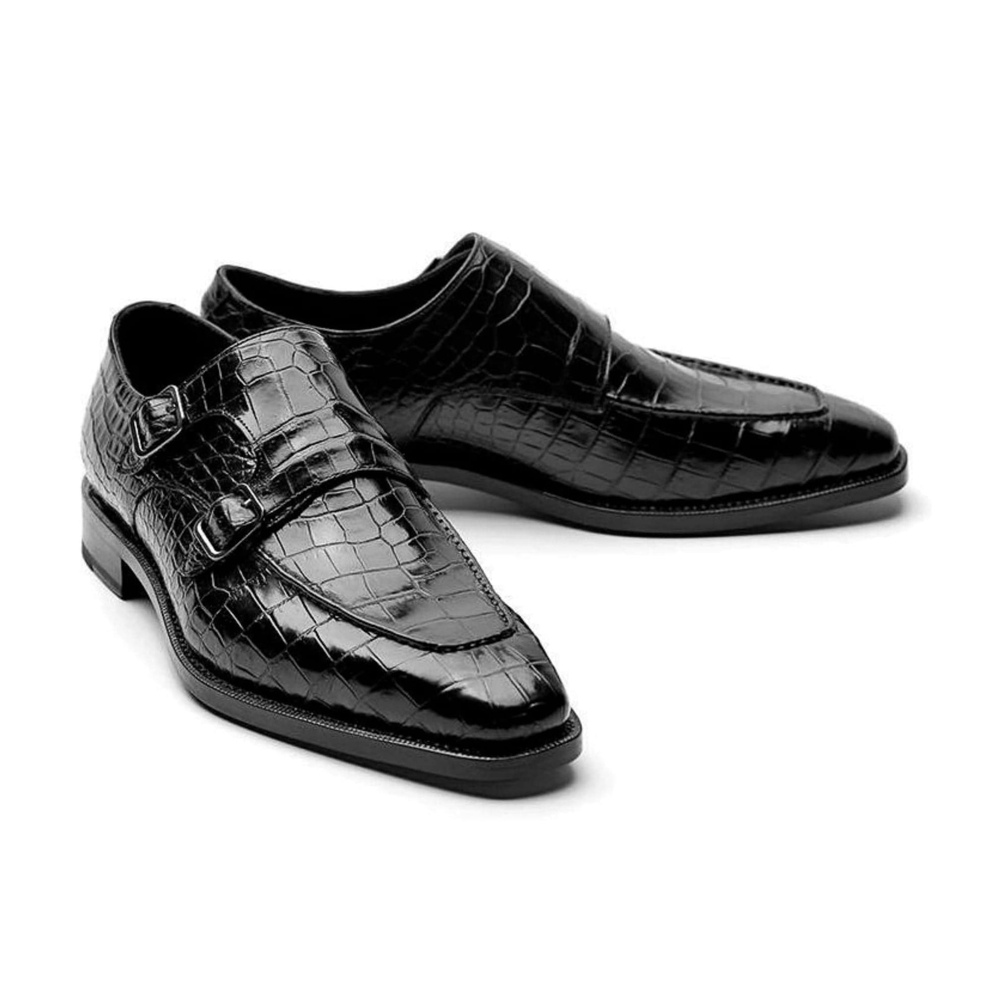 noirtide Handmade, Custom Crocodile Pattern Leather Loafer