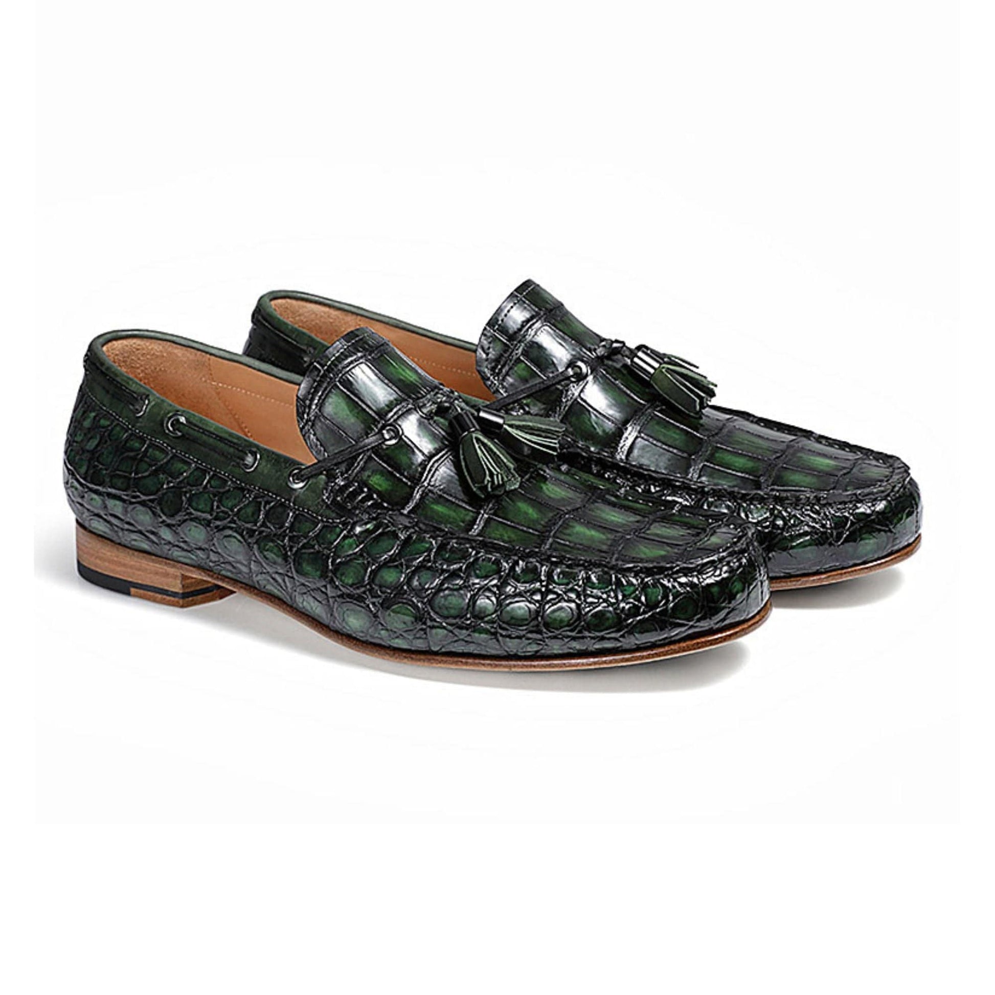 noirtide Handmade, Custom Crocodile Pattern Men Leather Loafer