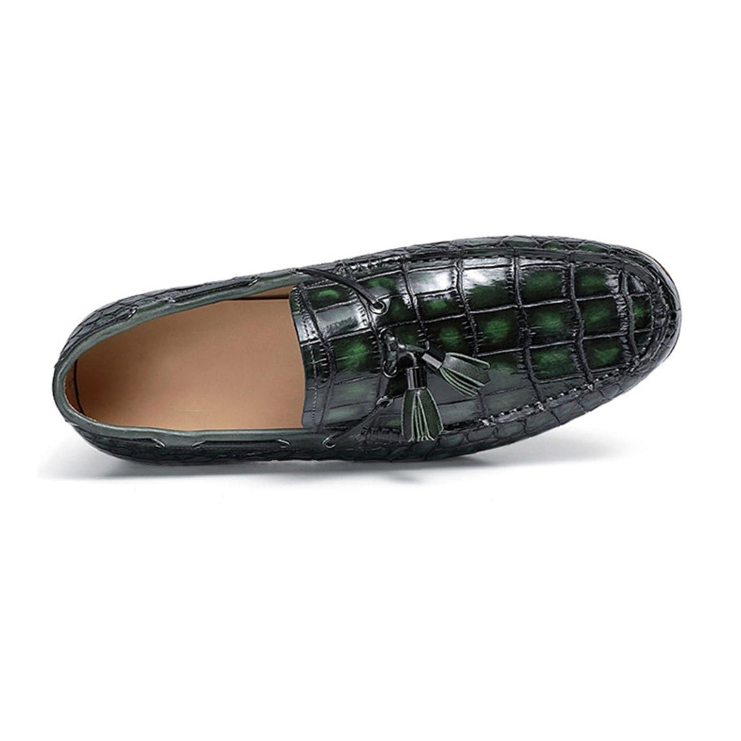 noirtide Handmade, Custom Crocodile Pattern Men Leather Loafer