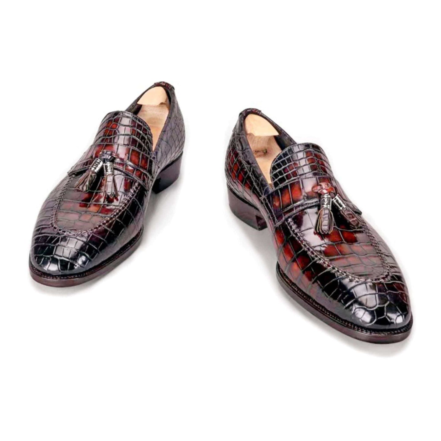 noirtide Handmade, Custom Crocodile Pattern Men Leather Loafer