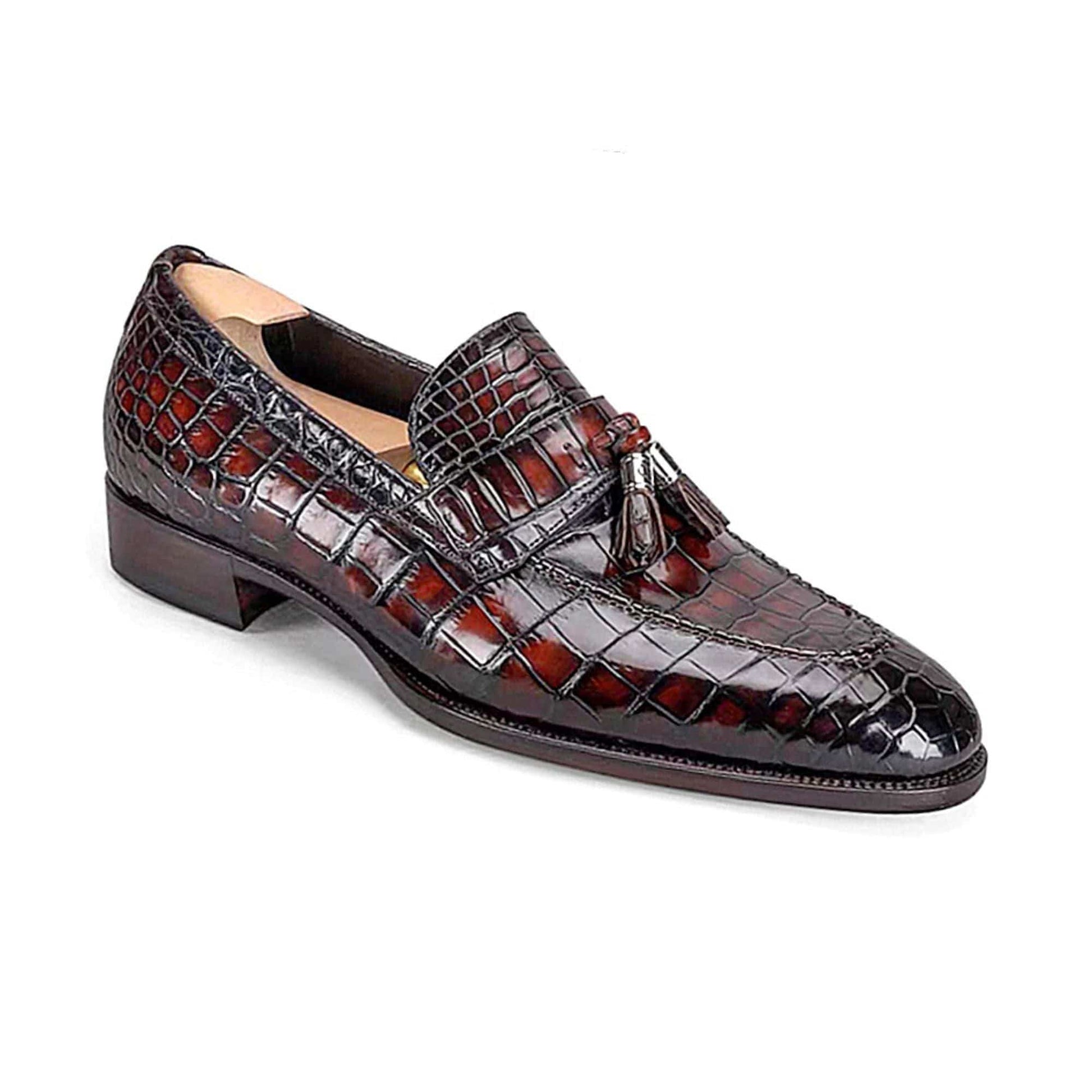 noirtide Handmade, Custom Crocodile Pattern Men Leather Loafer