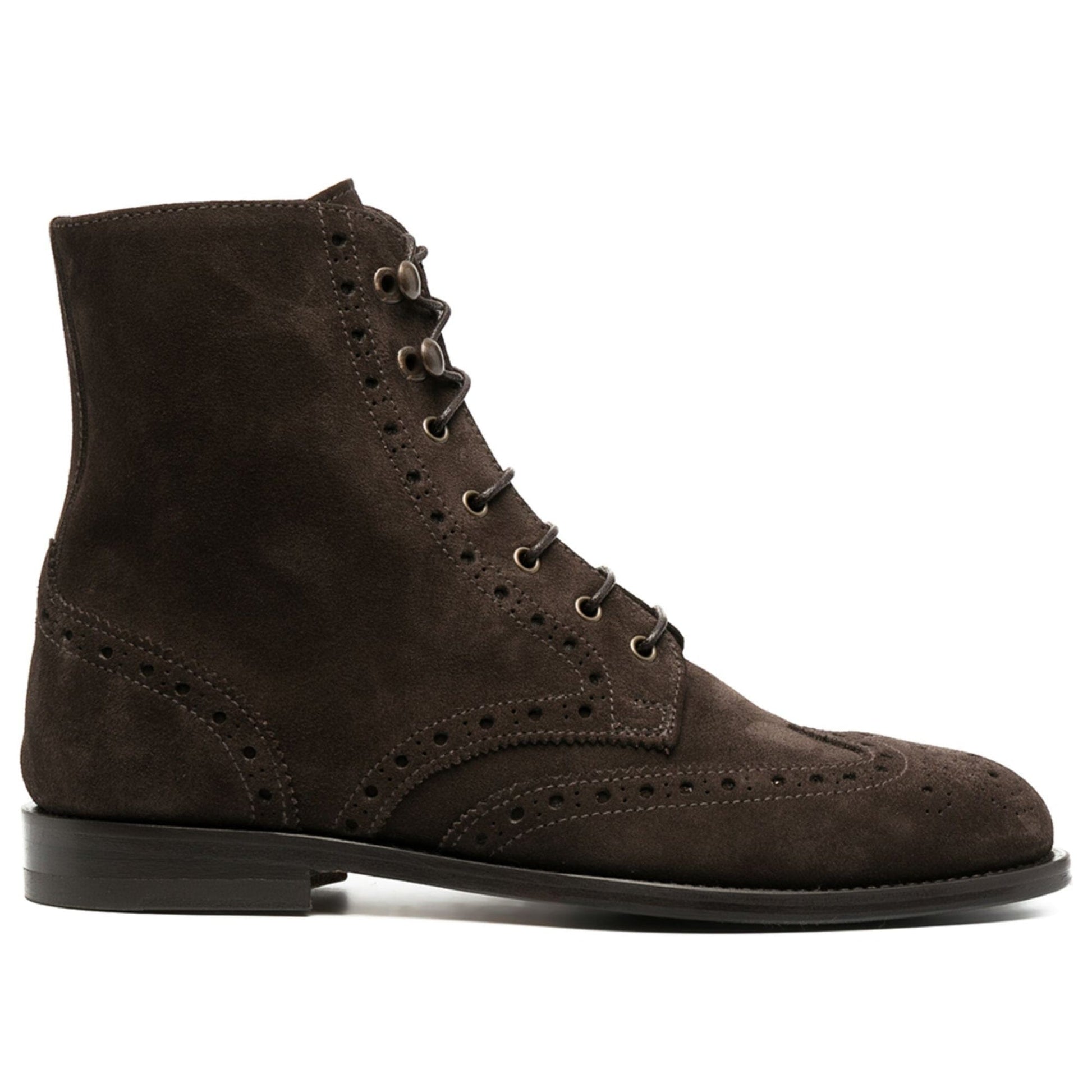 noirtide Handmade Custom Dark Brown Suede Leather Boots For Men