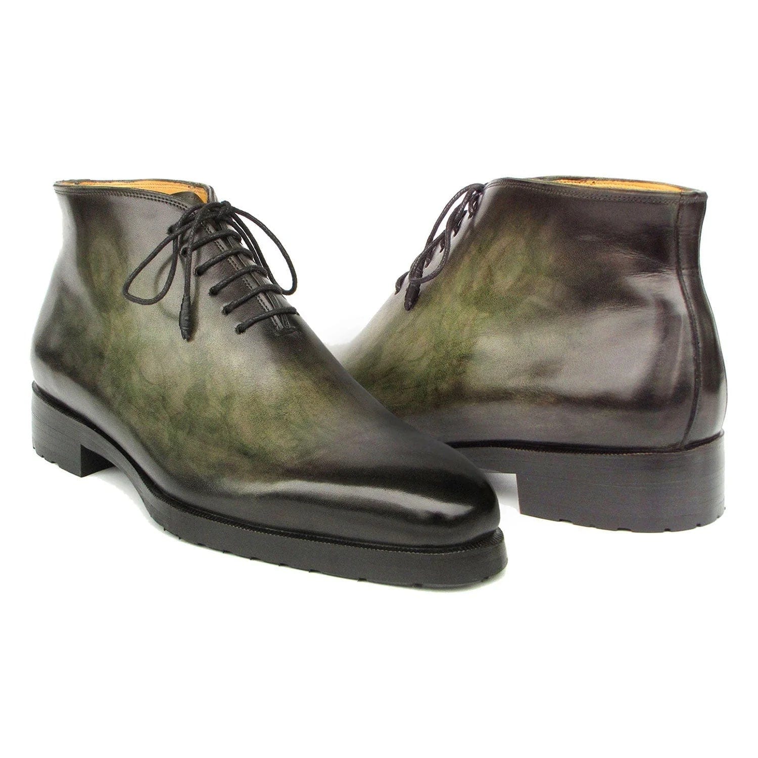 noirtide Handmade Custom Green Calf Leather Chukka Boots For Men