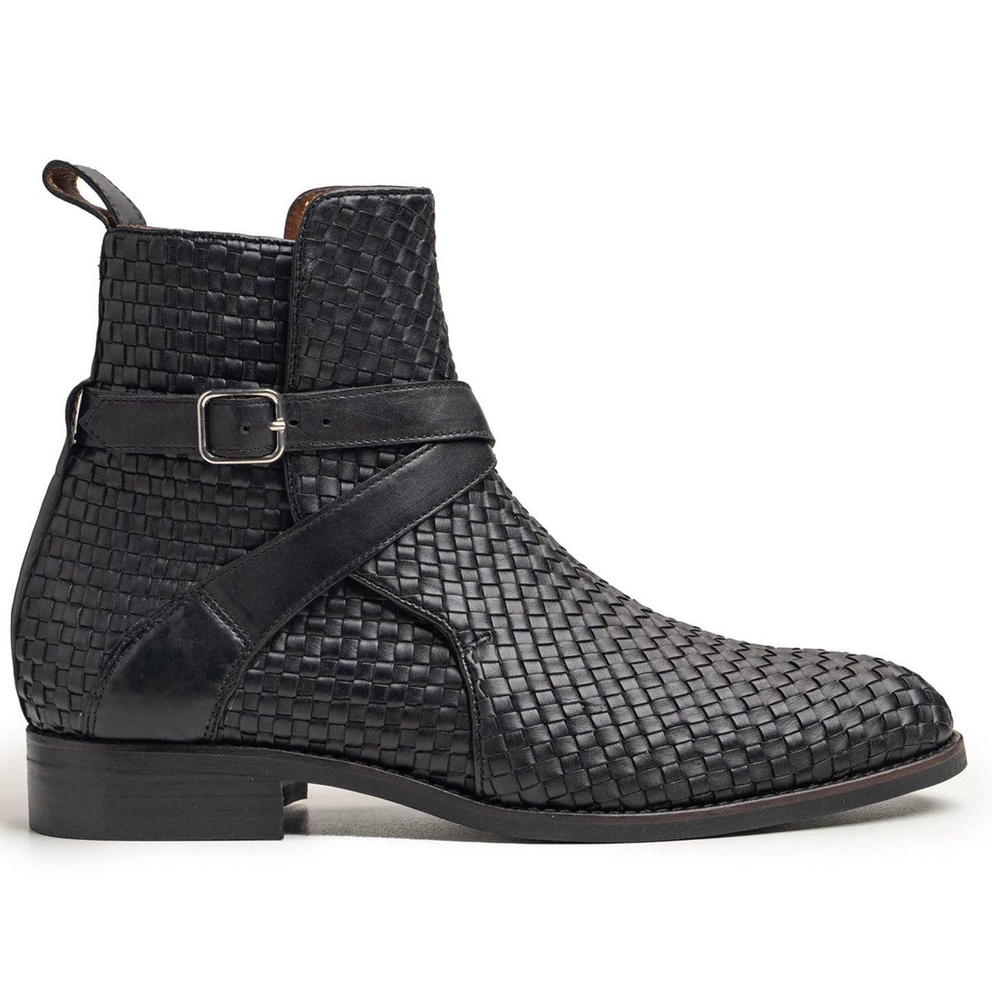 noirtide Handmade Custom Hand-Woven Leather Jodhpur Boots