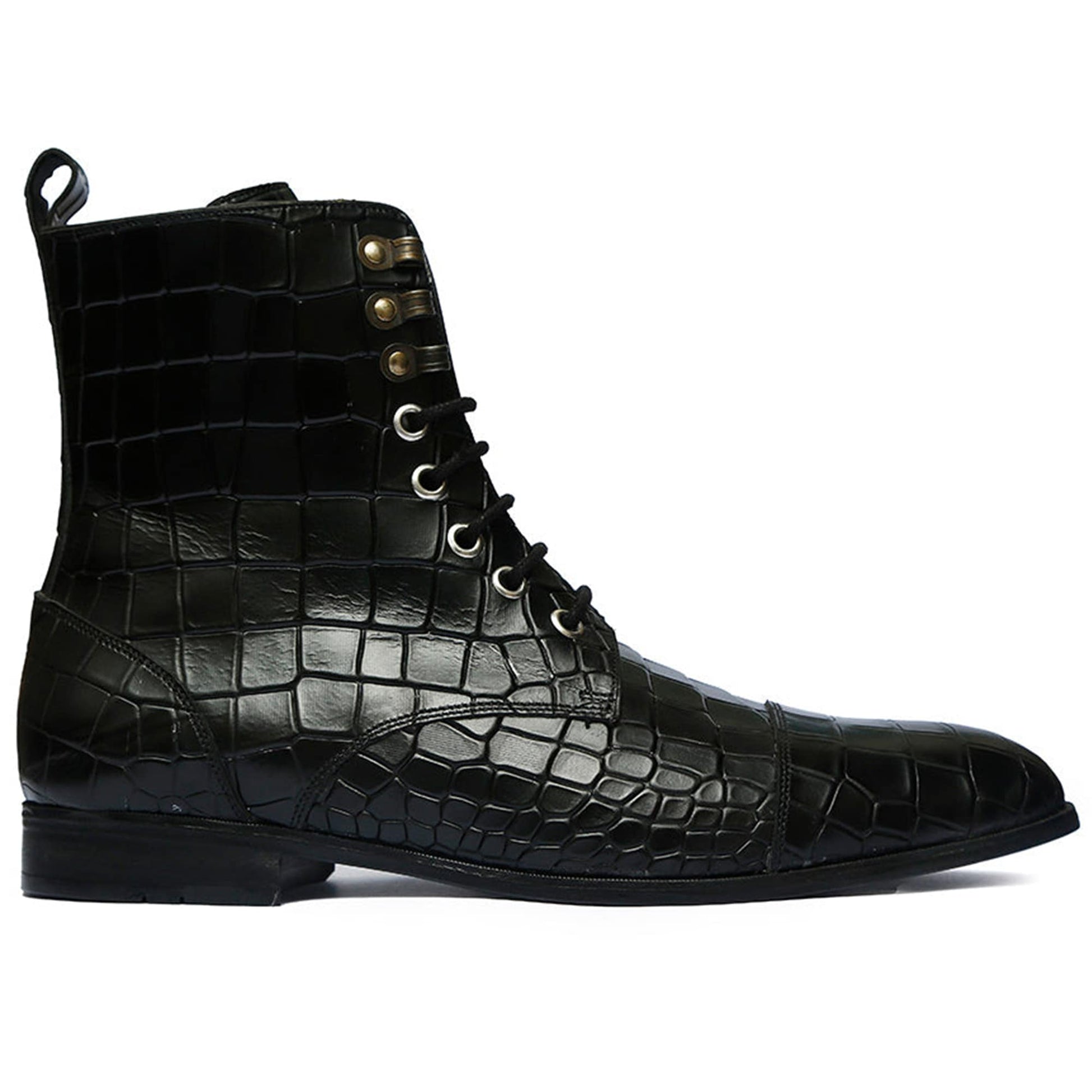 noirtide Handmade Custom Leather Crocodile Boots For Men