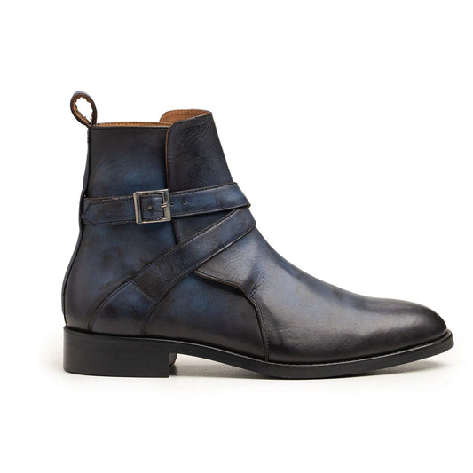 noirtide Handmade, Custom Leather Men Blue Jodhpur Boots, Horse Riding Boots