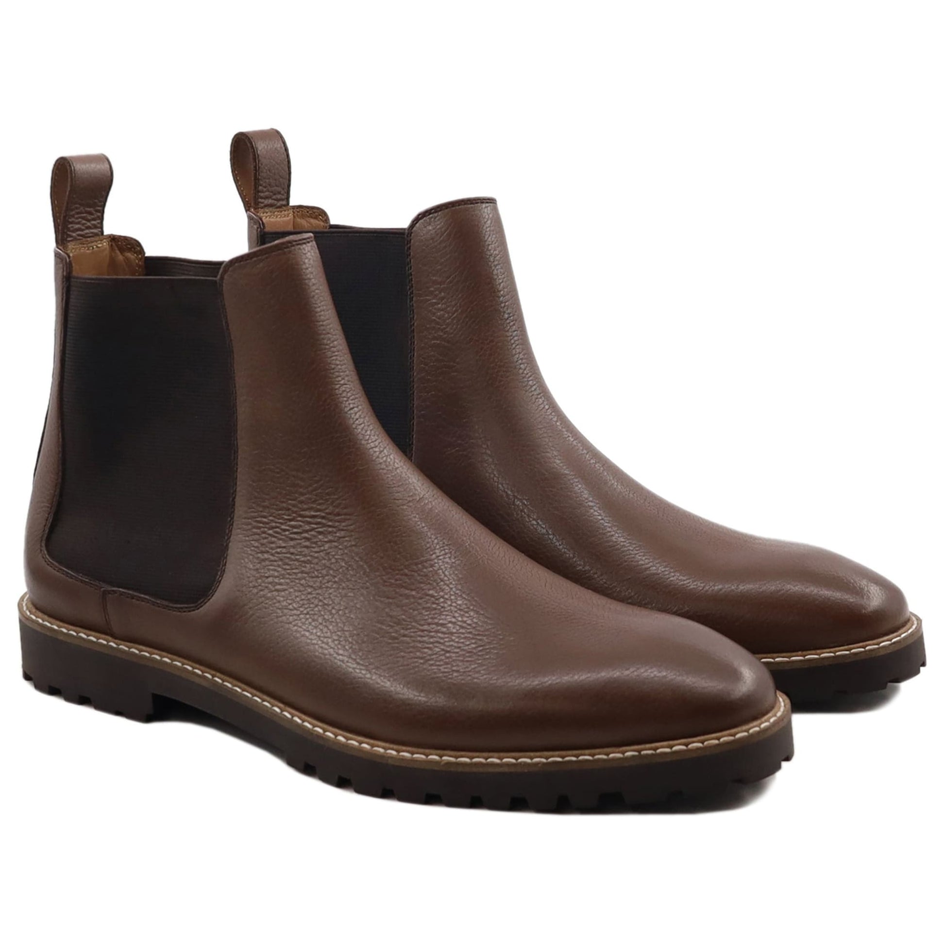 noirtide Handmade, Custom Leather Men Brown Chelsea Boots