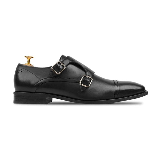 noirtide Handmade, Custom Leather Men Monkstrap Shoes