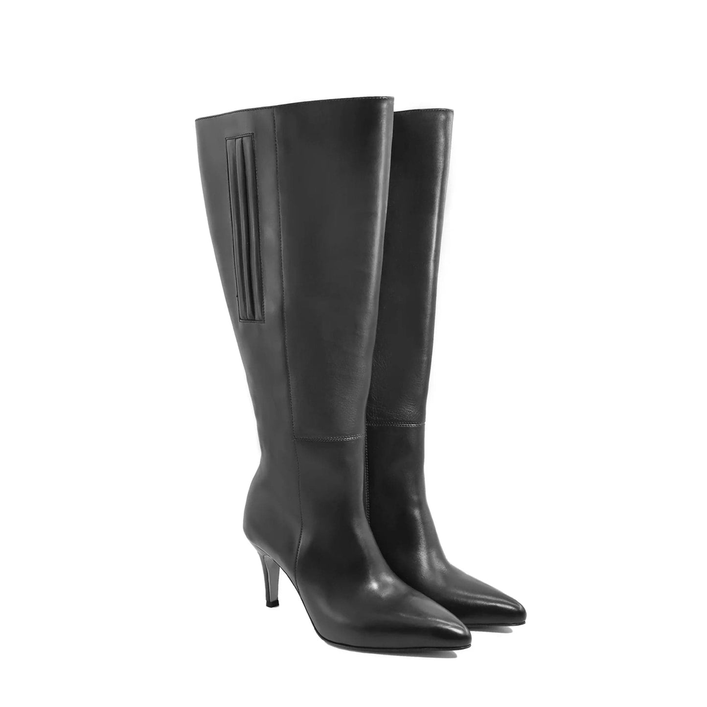 noirtide Handmade, Custom Leather Women Knee High Heel Boots