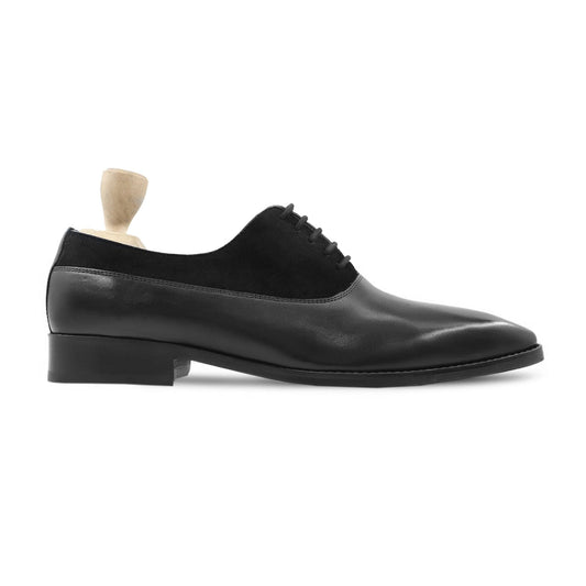 noirtide Handmade, Custom Men's Black Calf and Kid Suede Oxford