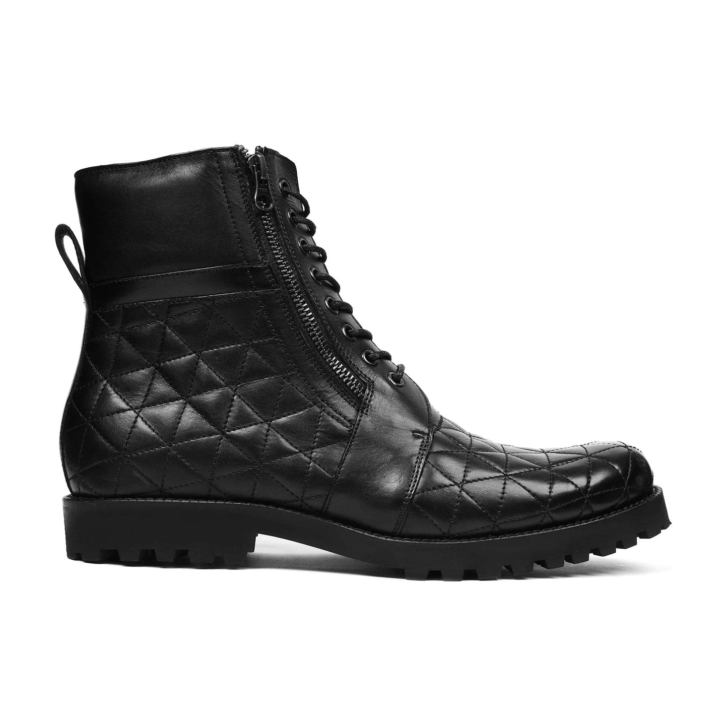 noirtide Handmade Custom Men's Black Calf Leather Boot