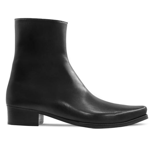 noirtide Handmade Custom Men's Black Calf Leather Chelsea Boot