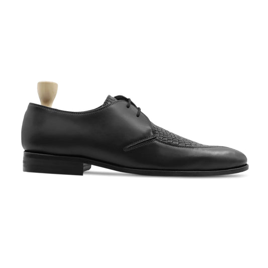 noirtide Handmade, Custom Men's Black Calf Leather Derby Shoe