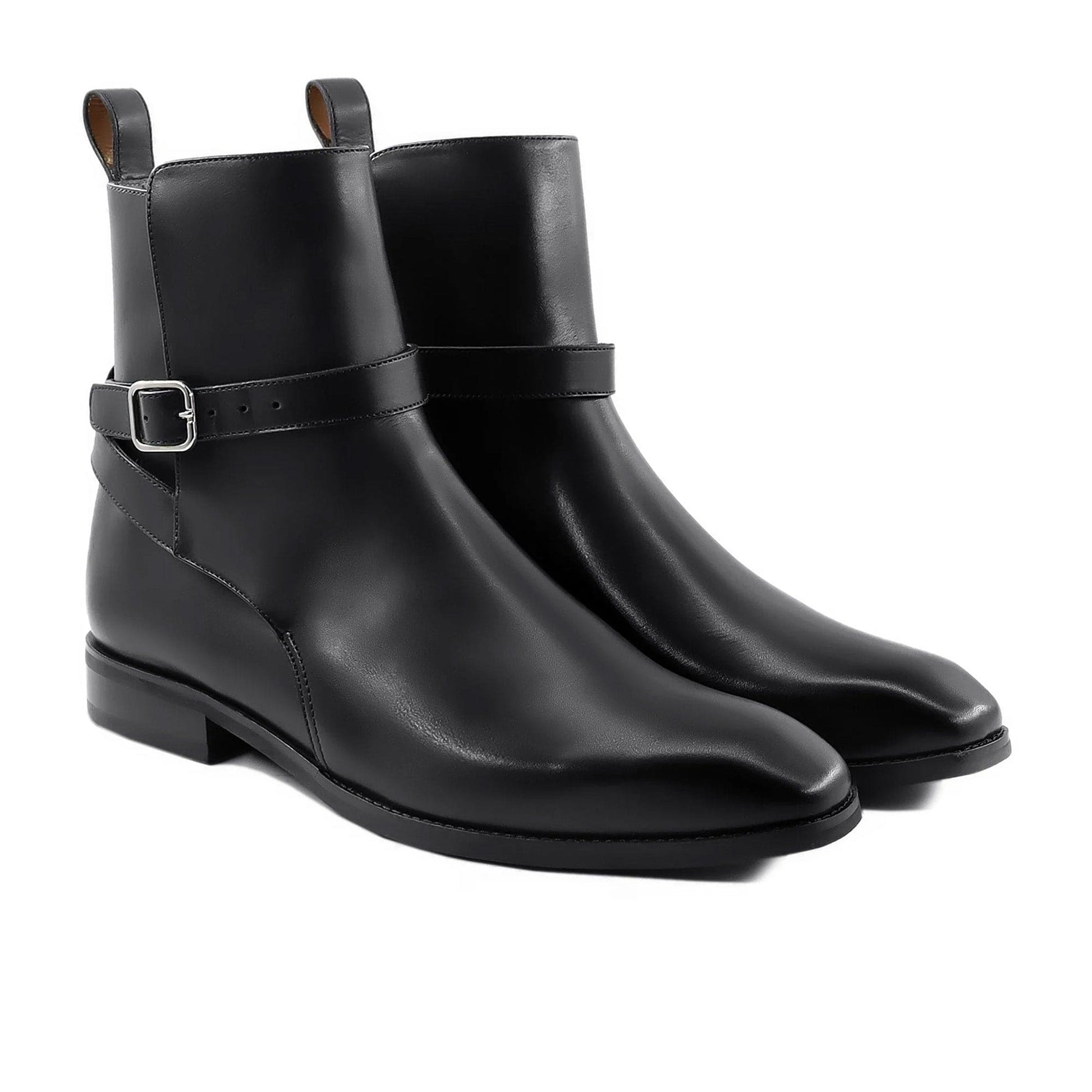 noirtide Handmade Custom Men's Black Calf Leather Jodhpur Boot