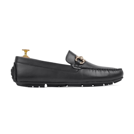 noirtide Handmade, Custom Men's Black Calf Leather Loafer