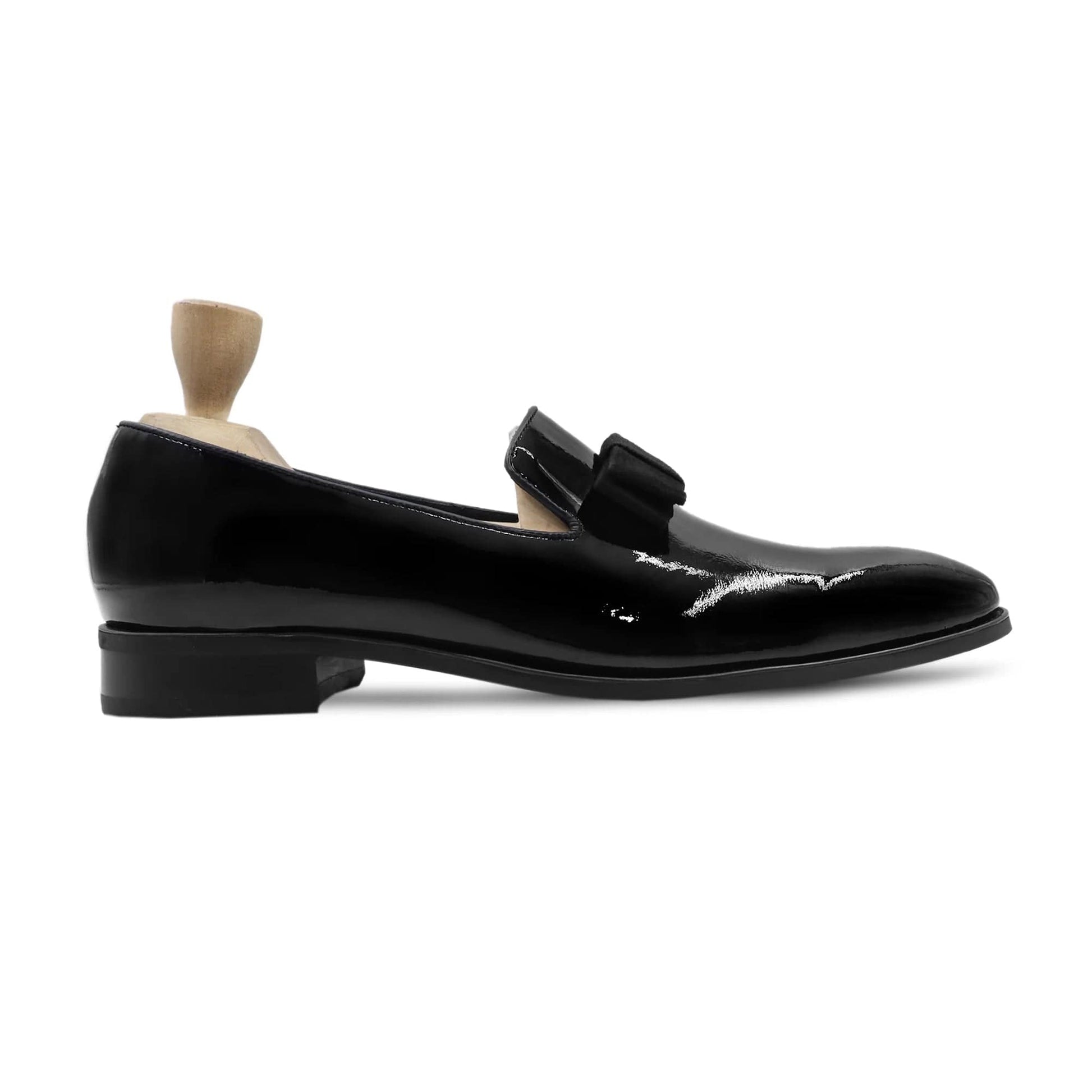 noirtide Handmade, Custom Men's Black Patent Leather Loafer