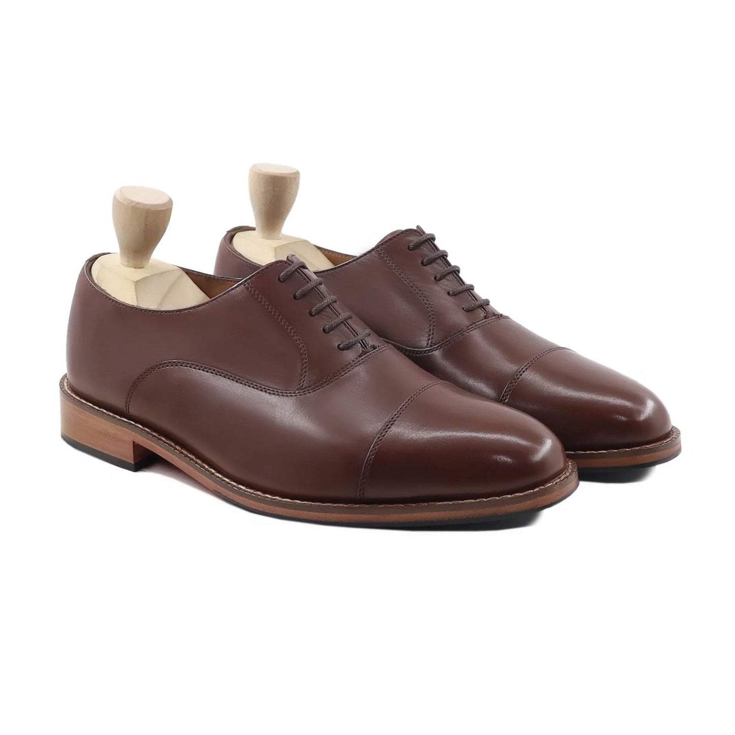 noirtide Handmade, Custom Men's Brown Calf Leather Oxford Shoe