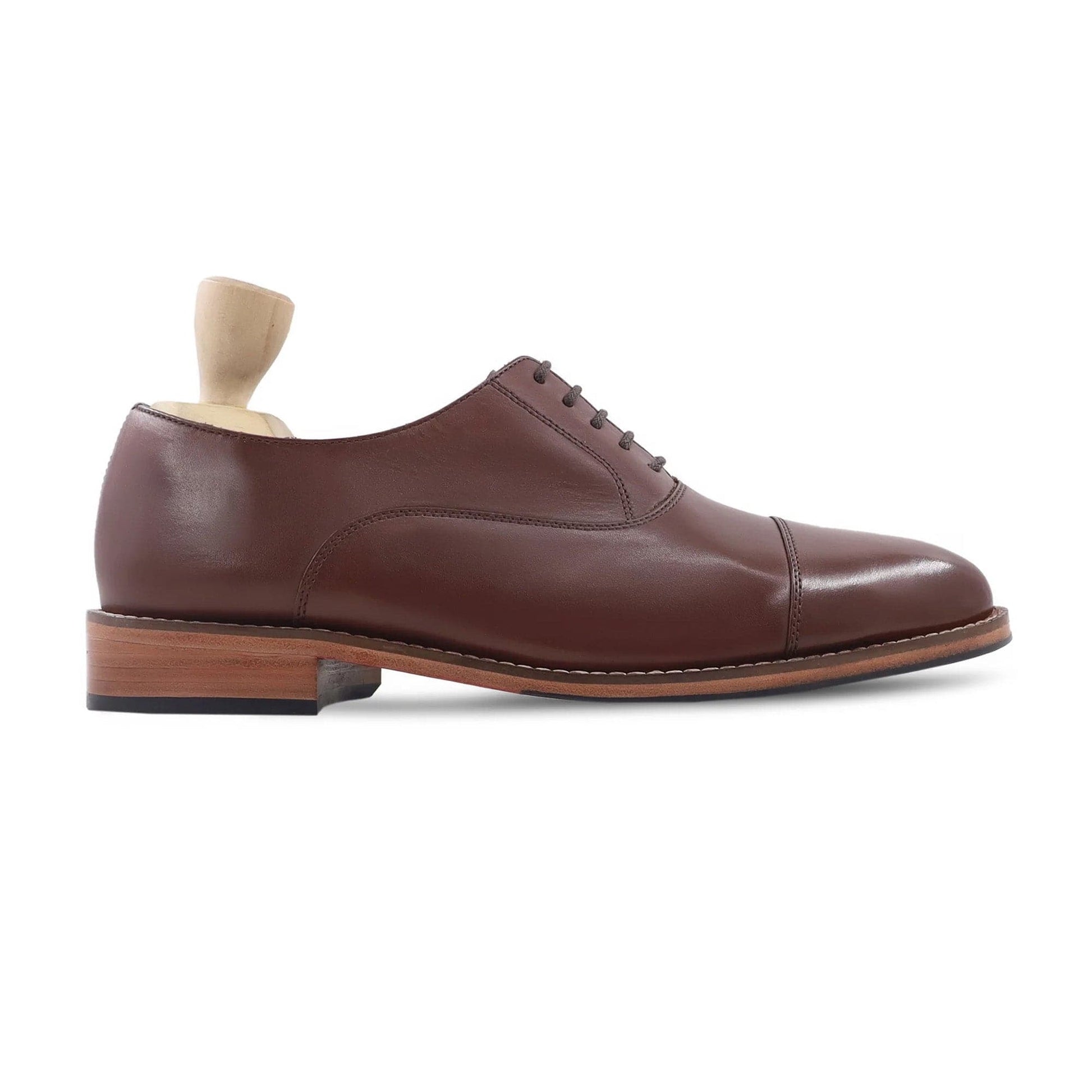 noirtide Handmade, Custom Men's Brown Calf Leather Oxford Shoe