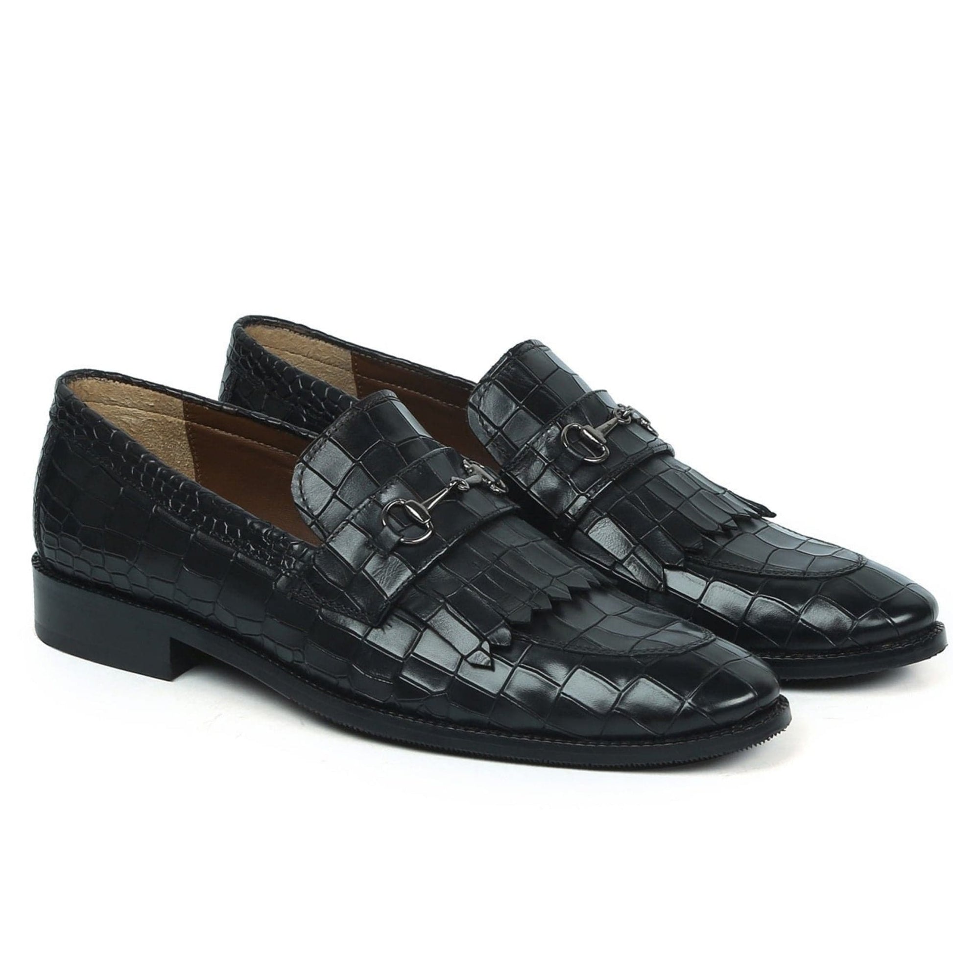 noirtide Handmade Custom Men's Buckled Loafers