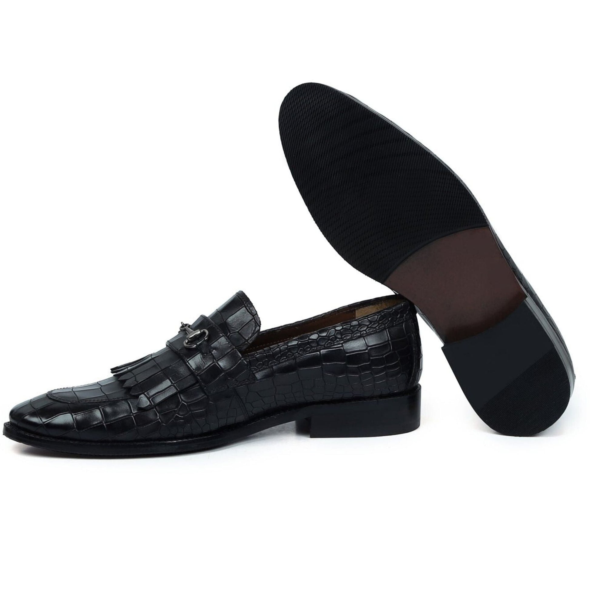 noirtide Handmade Custom Men's Buckled Loafers