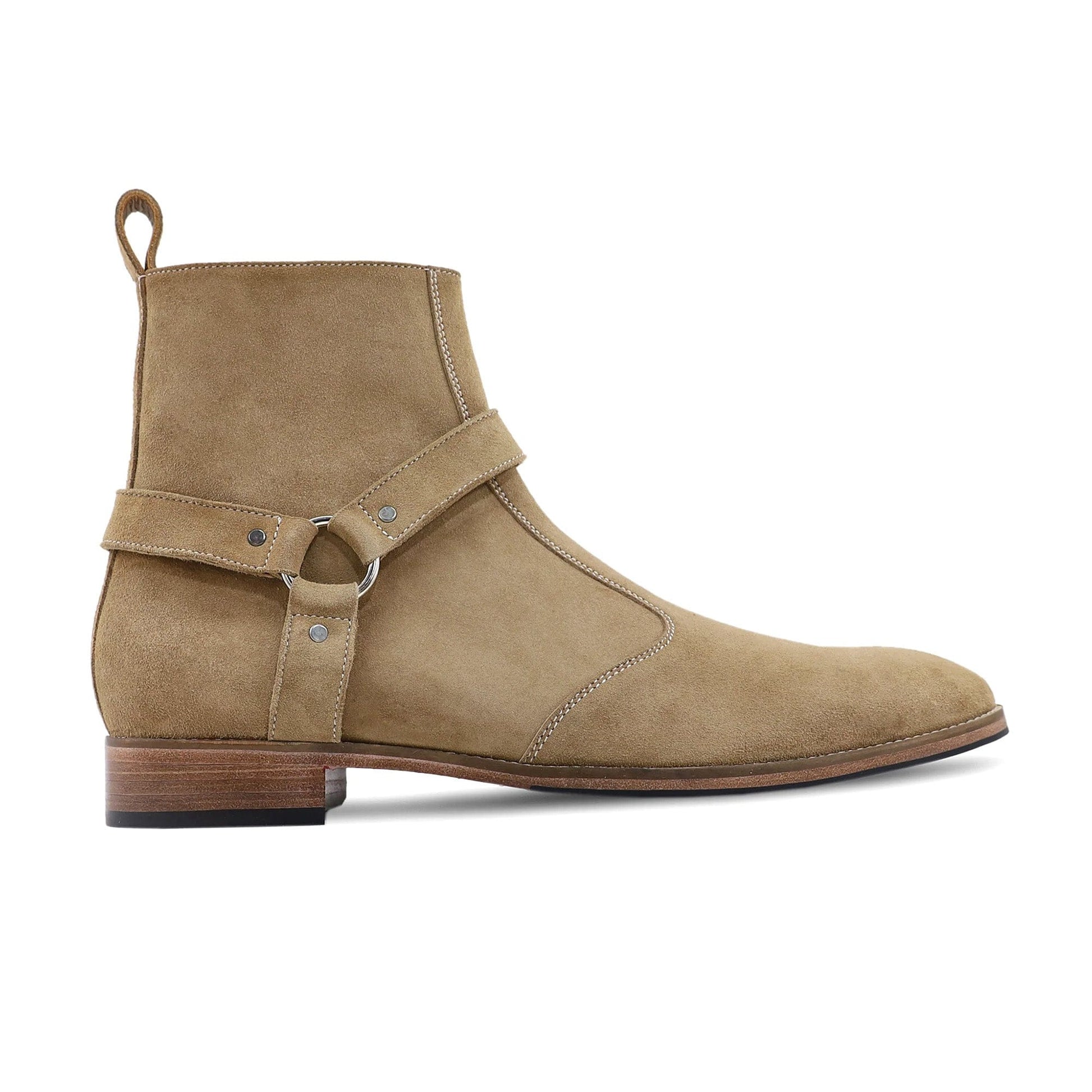 noirtide Handmade Custom Men's Camel Kid Suede Jodhpur Boot