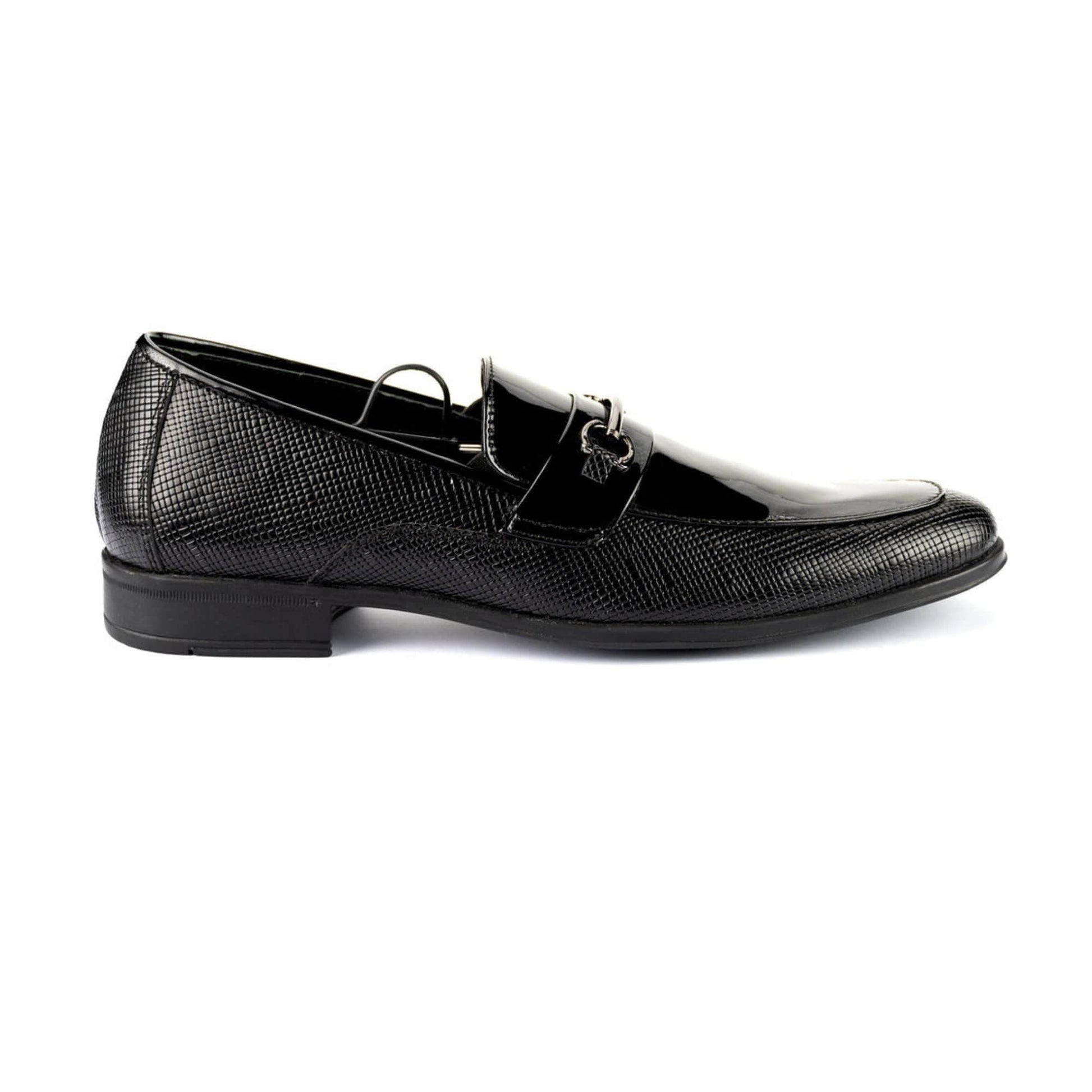 noirtide Handmade Custom Men's Gun Metal Glossed Loafers