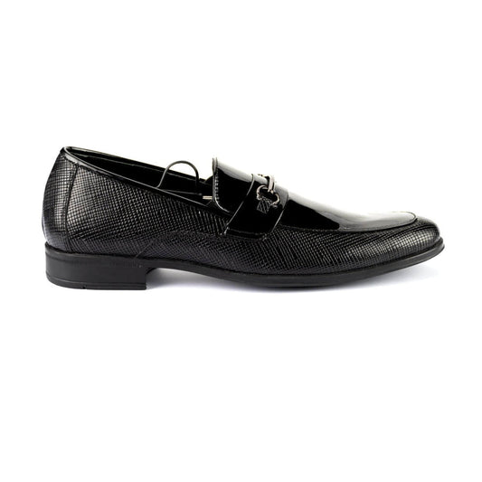 noirtide Handmade Custom Men's Gun Metal Glossed Loafers