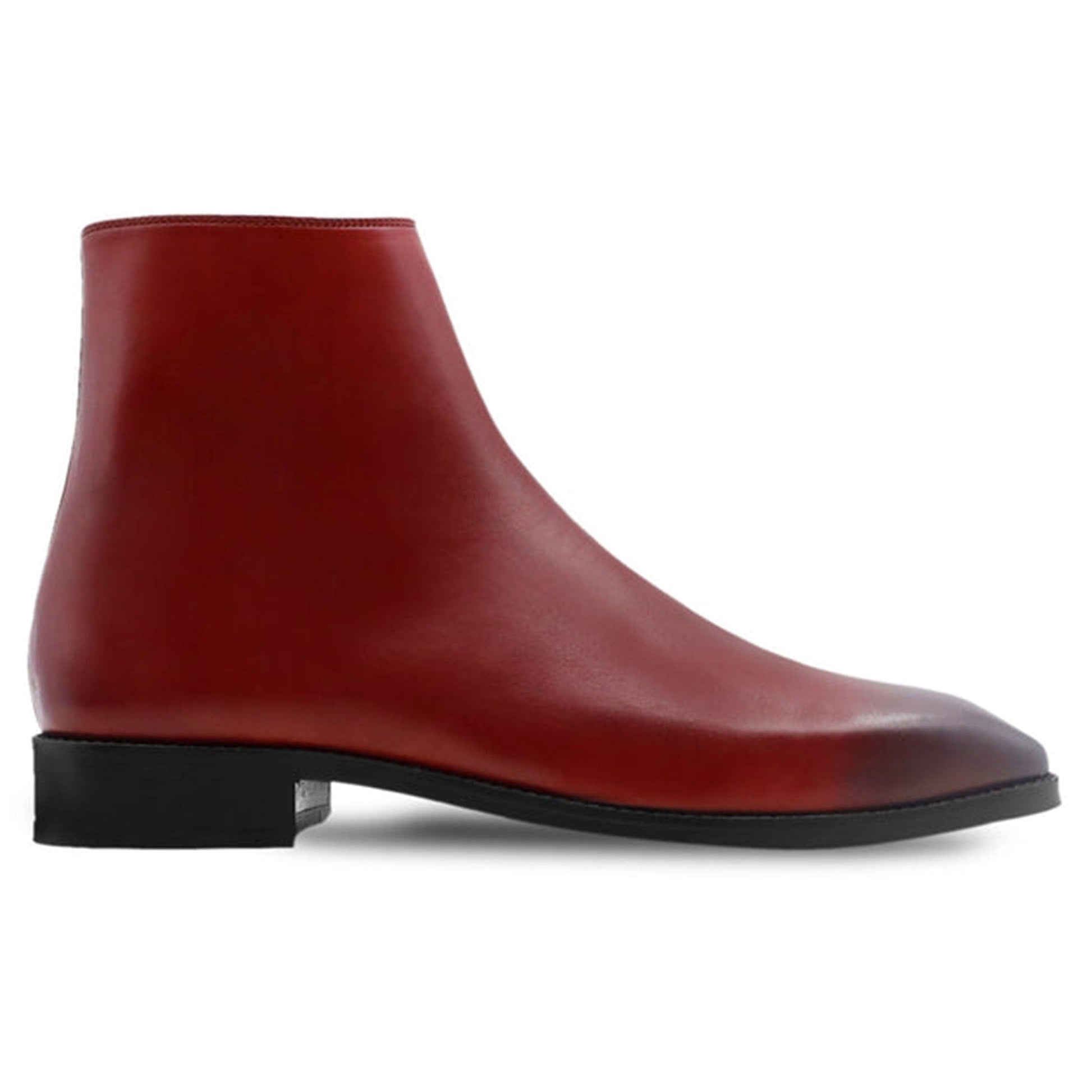 noirtide Handmade Custom Men's Oxblood Calf Leather Chelsea Boot