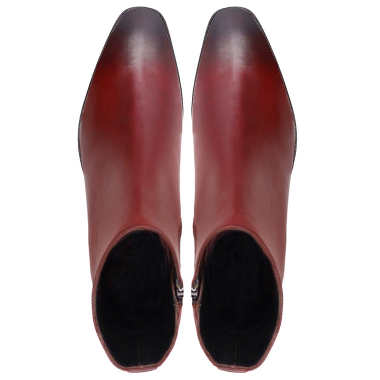 noirtide Handmade Custom Men's Oxblood Calf Leather Chelsea Boot