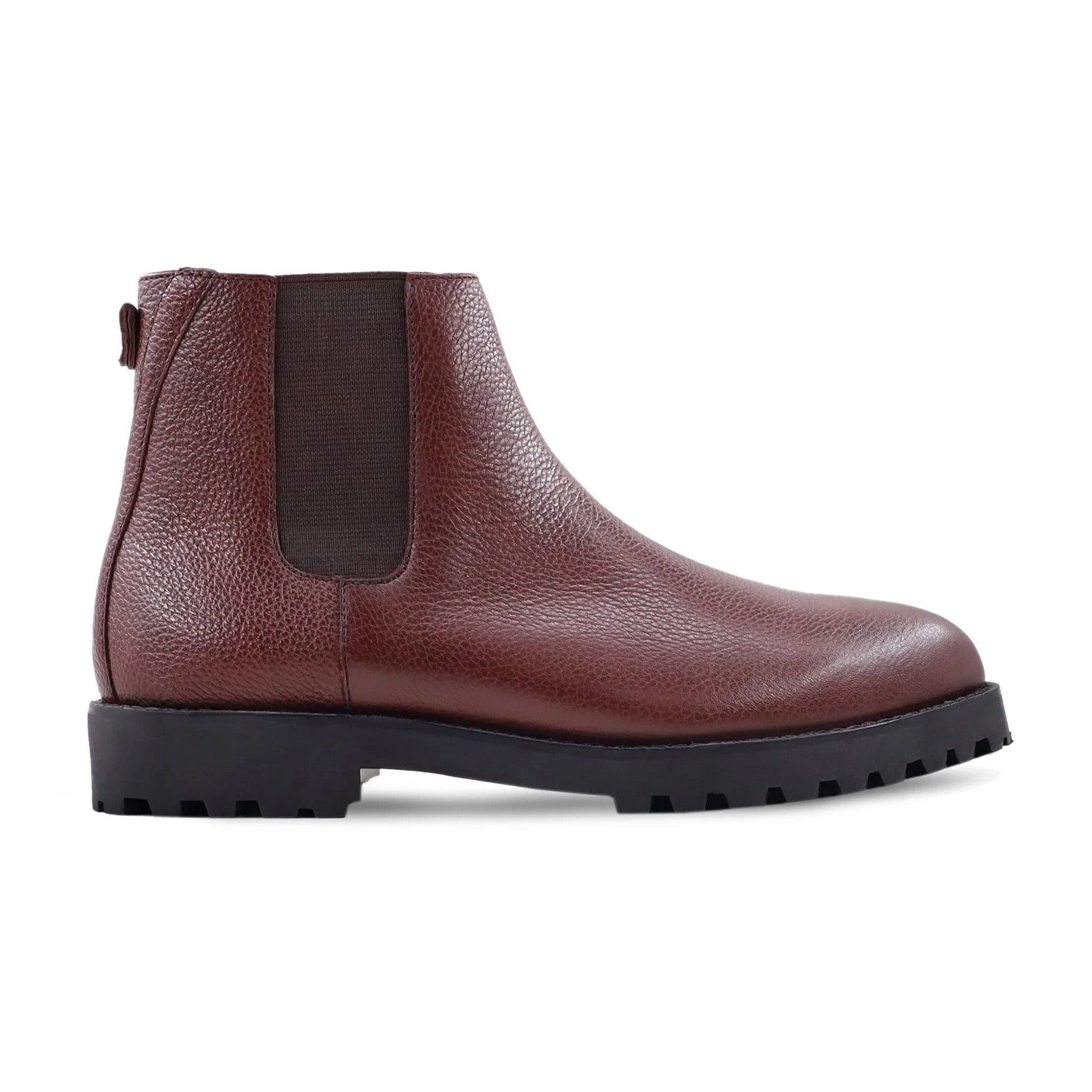 noirtide Handmade Custom Men's Oxblood Pebble Grain Leather Chelsea Boot