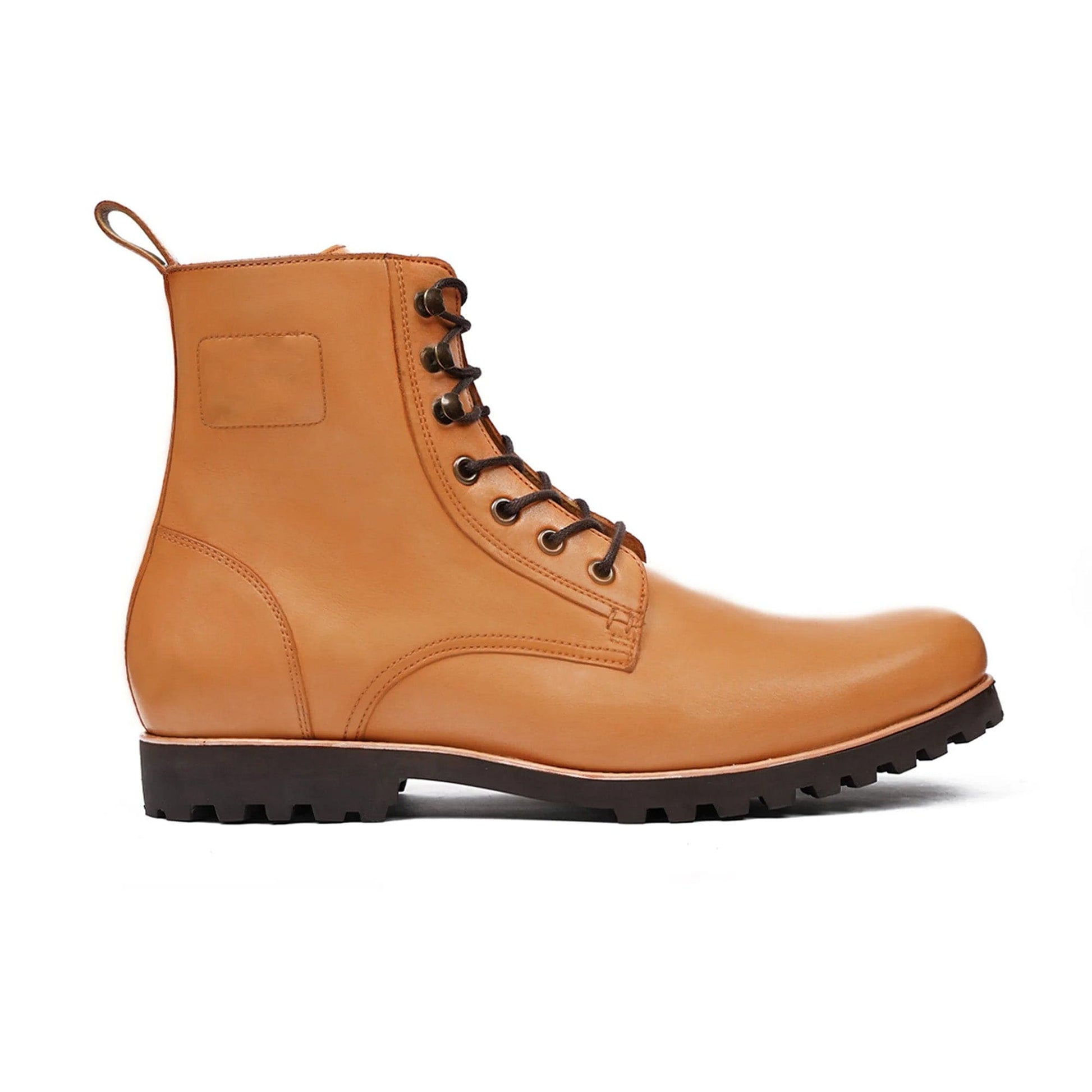 noirtide Handmade Custom Men's Yellow Tan Calf Leather Boot