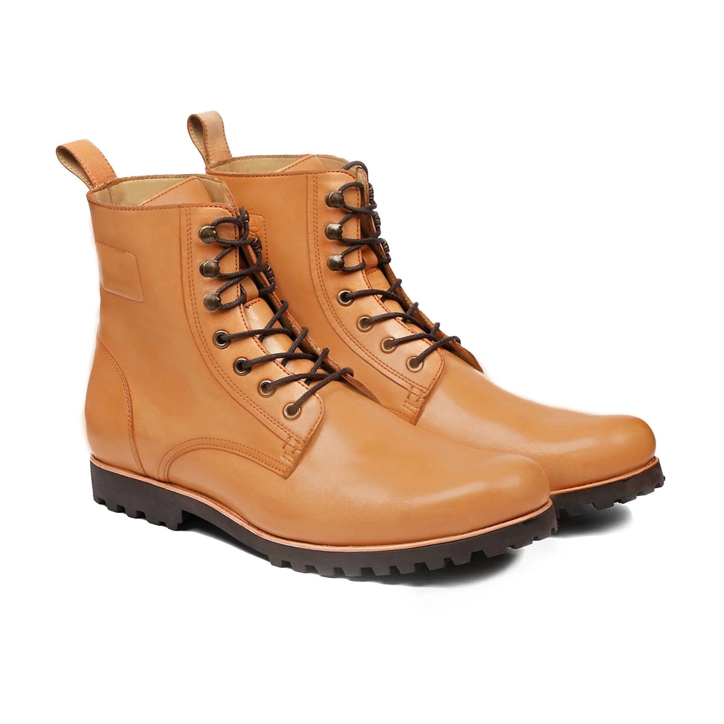 noirtide Handmade Custom Men's Yellow Tan Calf Leather Boot