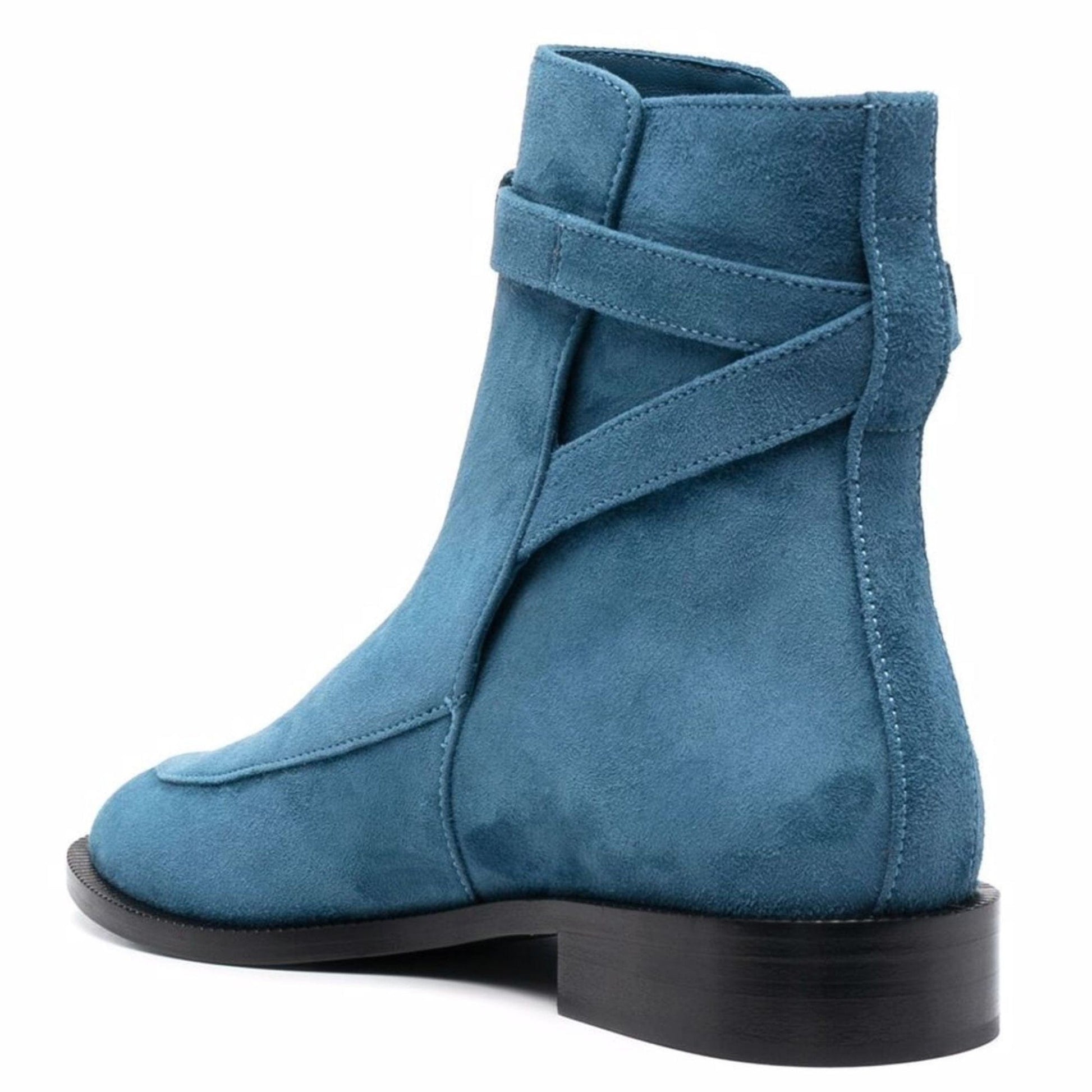 noirtide Handmade Custom Sky Blue Suede Leather Women Jodhpur Boots