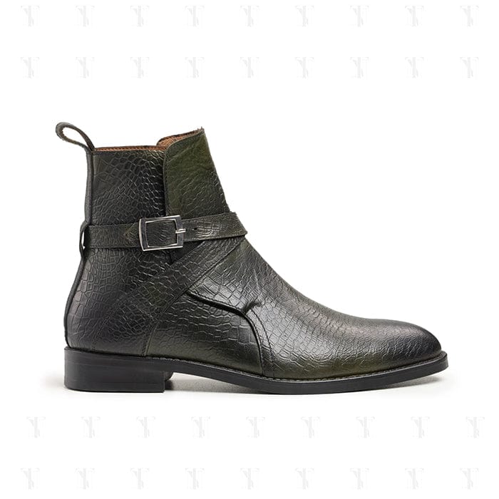 noirtide Jodhpur US 4.5 / Leather Handmade, Custom Snake Pattern Leather Men Jodhpur Boots, Horse Riding Boots