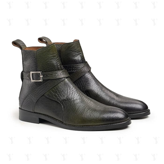 noirtide Jodhpur Handmade, Custom Snake Pattern Leather Men Jodhpur Boots, Horse Riding Boots