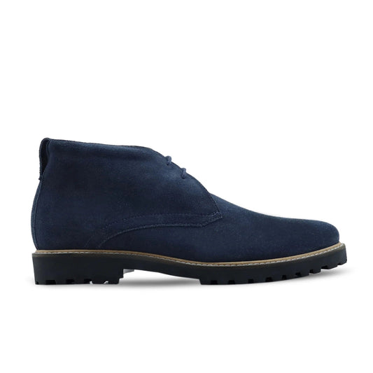 noirtide Handmade Custom Suede Leather Blue Dress Chukka Boots For Men