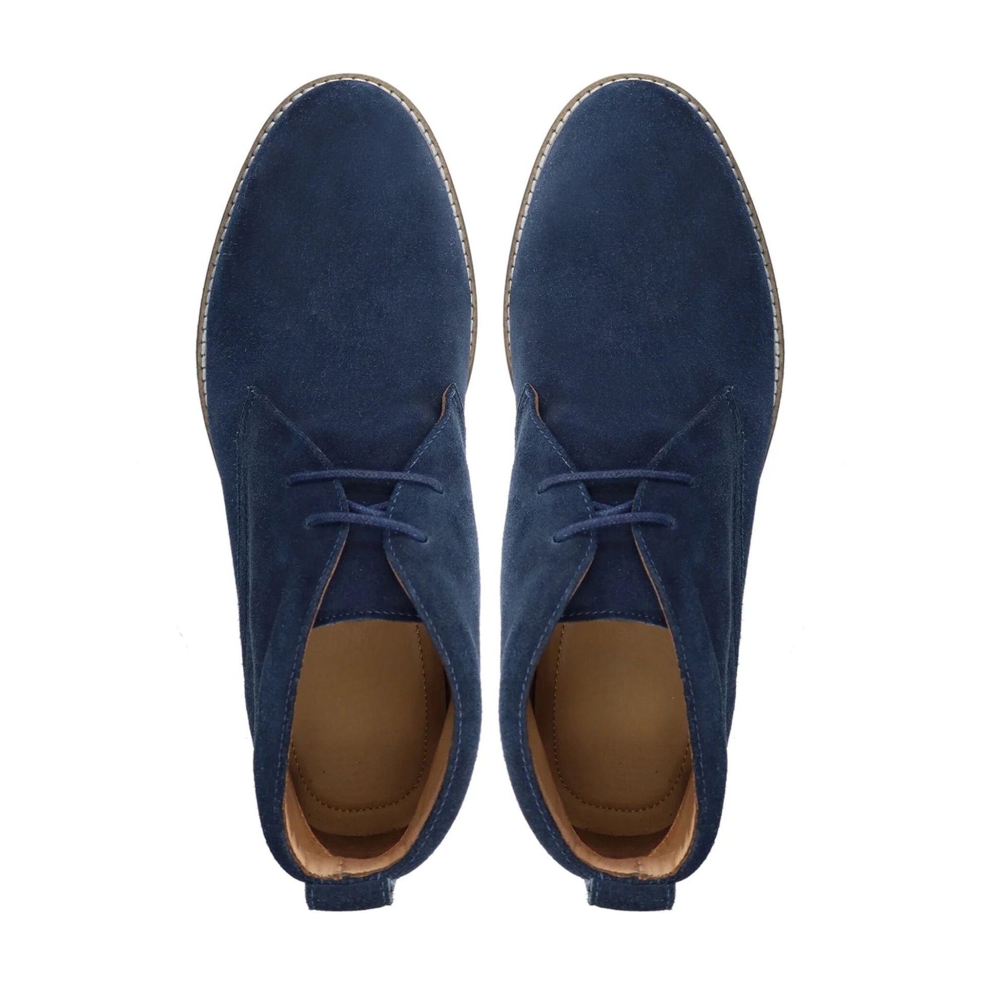 noirtide Handmade Custom Suede Leather Blue Dress Chukka Boots For Men